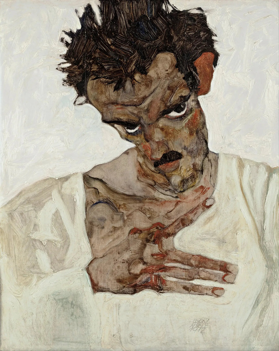 Autoritratto a testa bassa - Egon Schiele