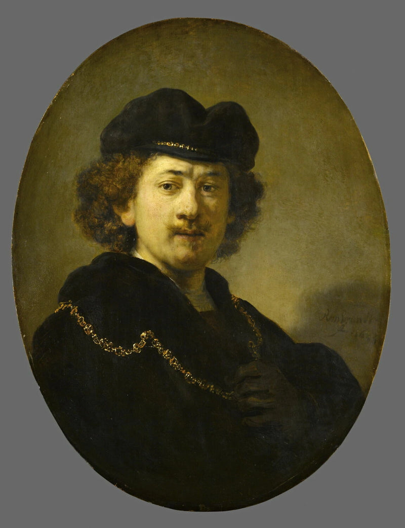 Ritratto dell'artista con berretto e catena d'oro - Rembrandt