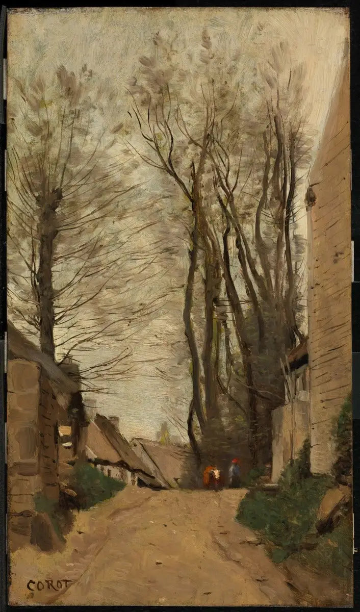 Auvers - Una strada discendente - Jean-Baptiste Camille Corot