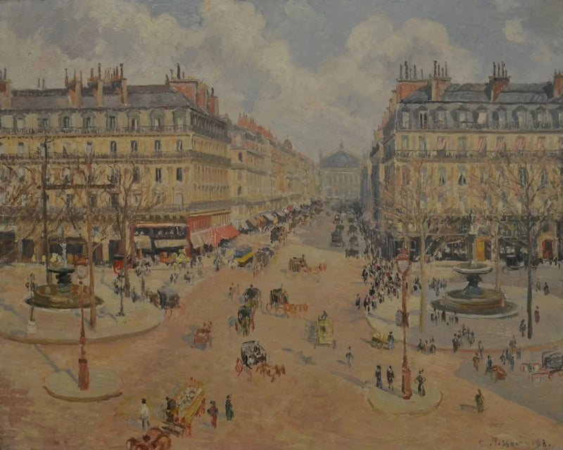 Avenue dell'Opera, il sole del mattino - Camille Pissarro
