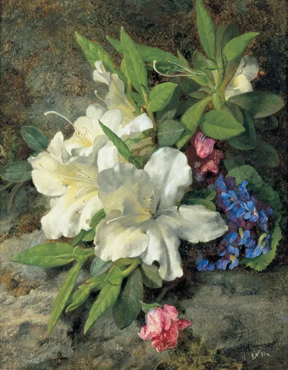 Azalées blanches - Henri Fantin-Latour image 1 reproduction de peinture à l’huile