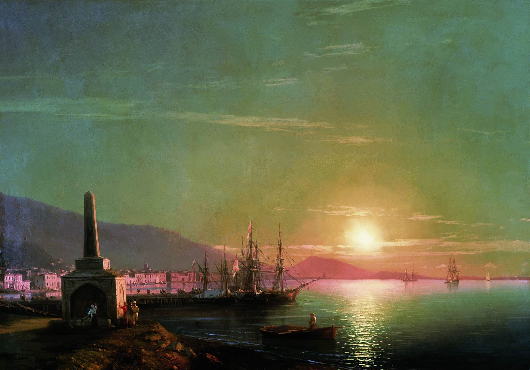 Baie de Théodosie lever de soleil - Ivan Aïvazovski - Alpha Reproduction