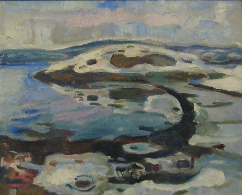 Baia vicino al fiordo in inverno - Edvard Munch