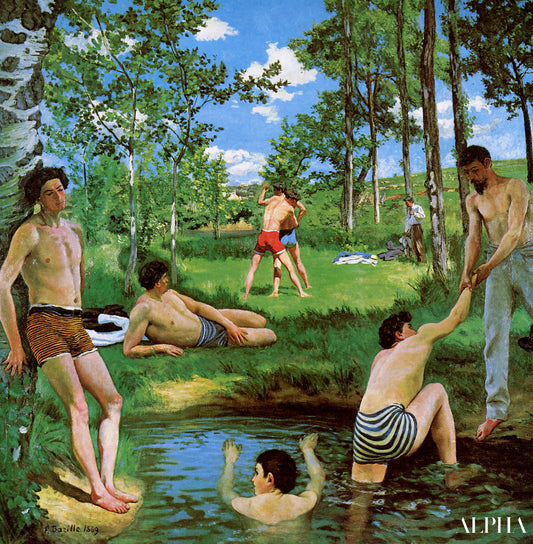Baigneurs (scène d'été) - Frédéric Bazille - Reproductions de tableaux et peintures haut de gamme