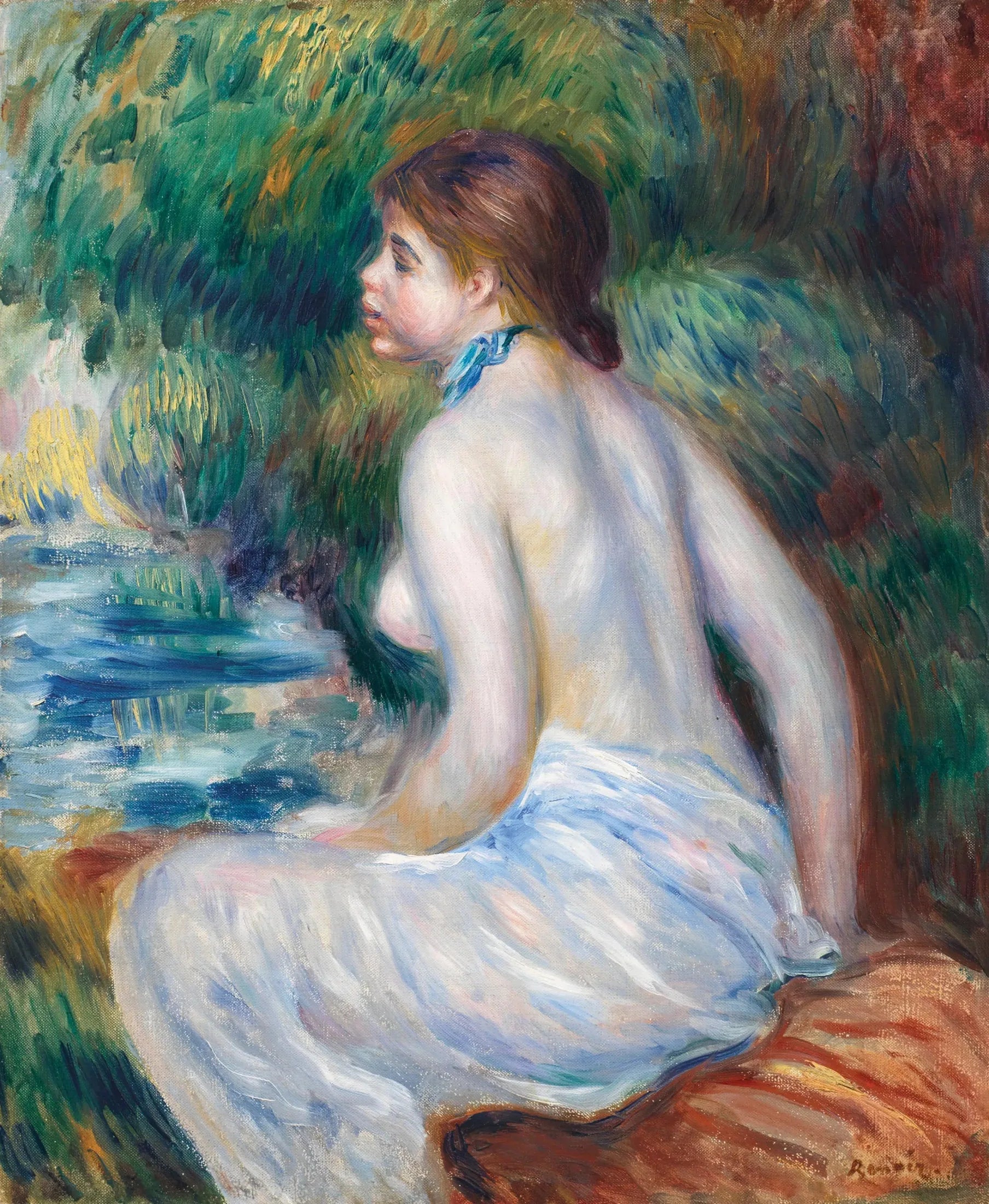 Baigneuse assise - Pierre-Auguste Renoir image 1 reproduction de peinture à l’huile