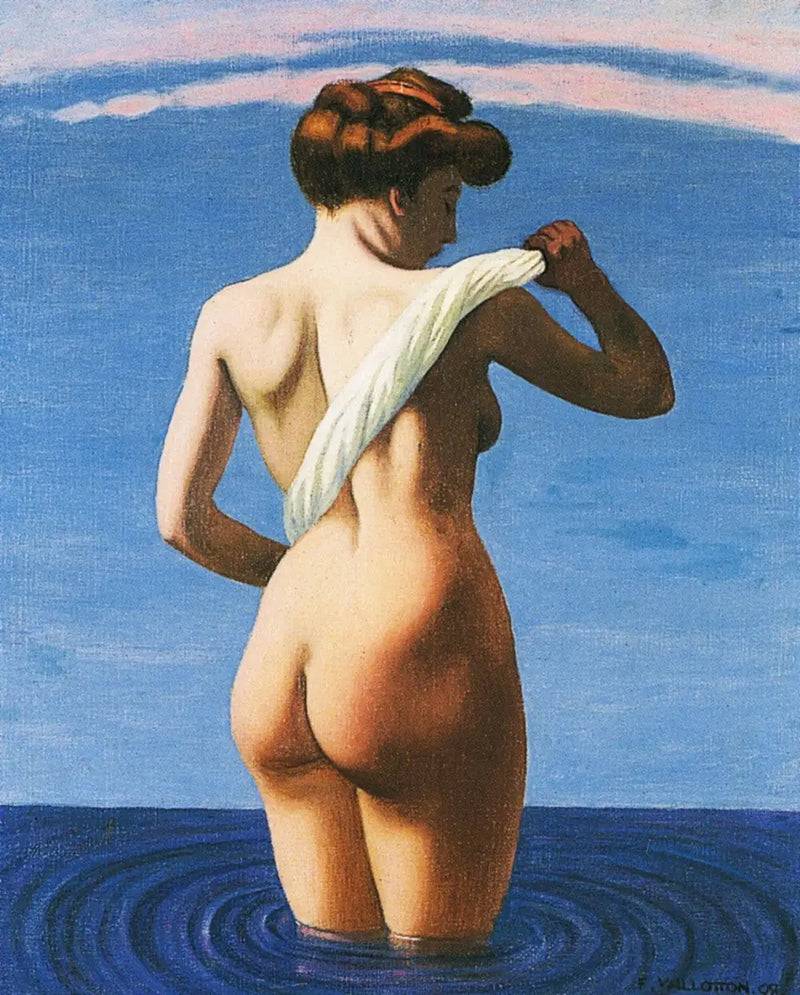 Bagnante di schiena che si asciuga con un panno arrotolato - Félix Vallotton