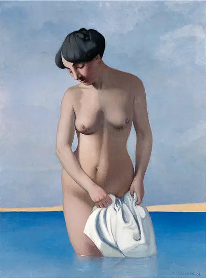 Bagnante di volto, sfondo grigio - Félix Vallotton