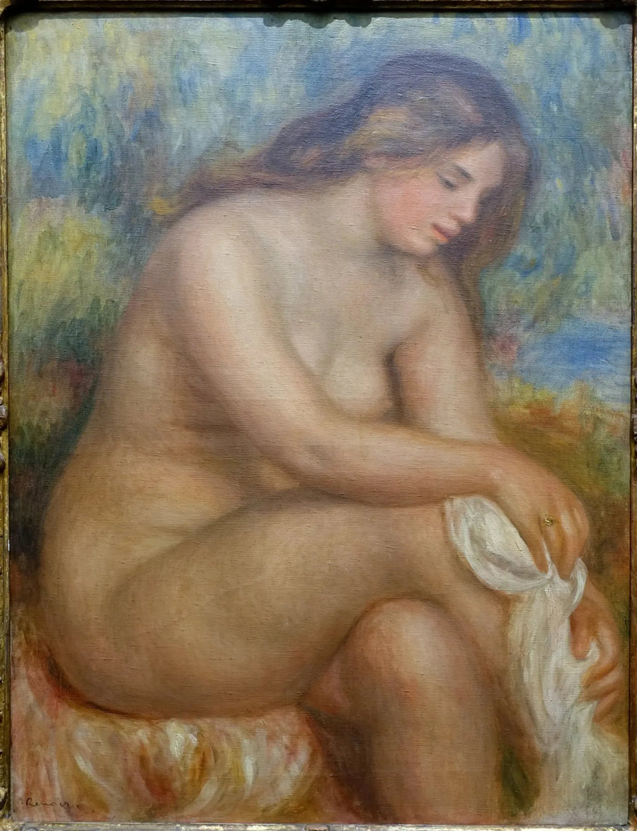 Bagnante che asciuga la gamba destra - Pierre-Auguste Renoir