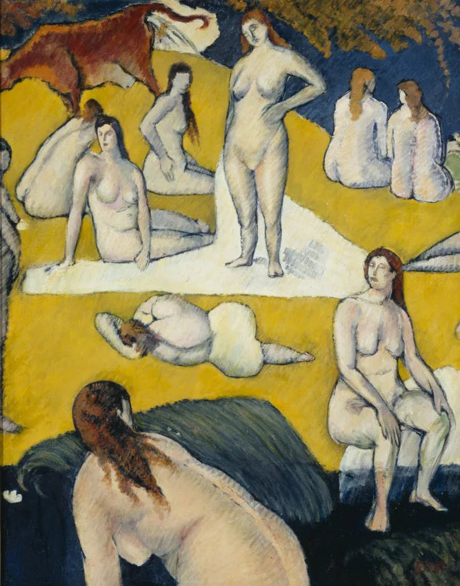 Bagnanti con la mucca rossa - Émile Bernard