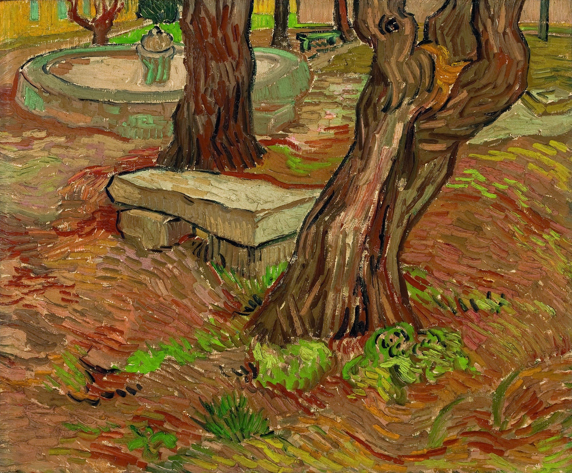 Banc de pierre dans l’asile de Saint-Rémy de Vincent van Gogh, F732 JH1842, MASP
