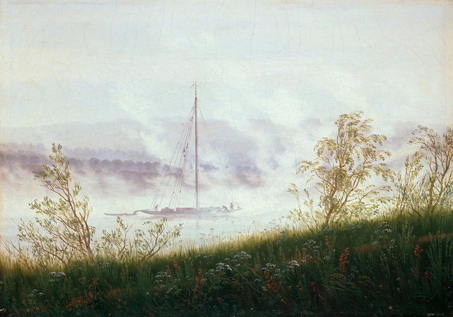 Barca nella nebbia mattutina - Caspar David Friedrich