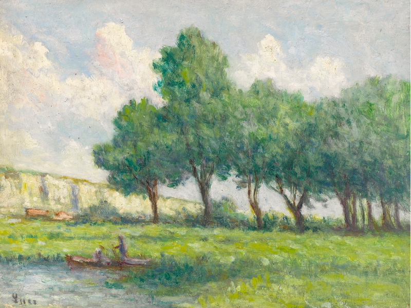 Barca vicino a Rolleboise - Maximilien Luce