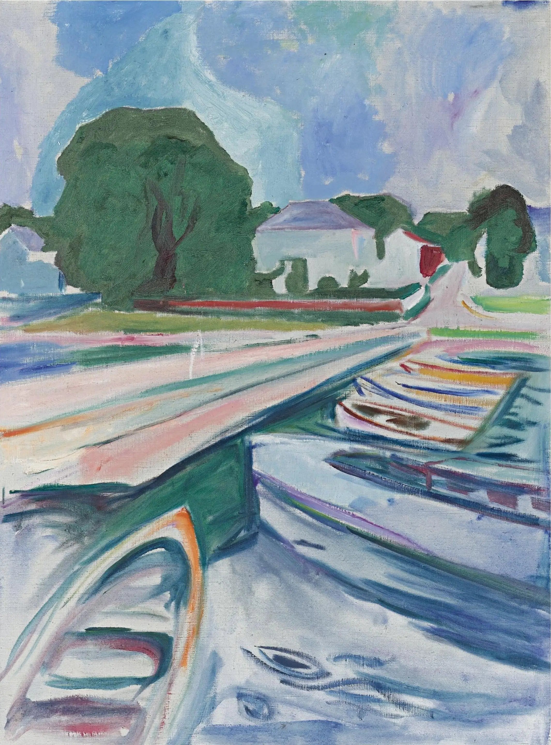 Reproduction du tableau « Barques à Åsgårdstrand - Edvard Munch » par Alpha Reproduction en peinture à l’huile