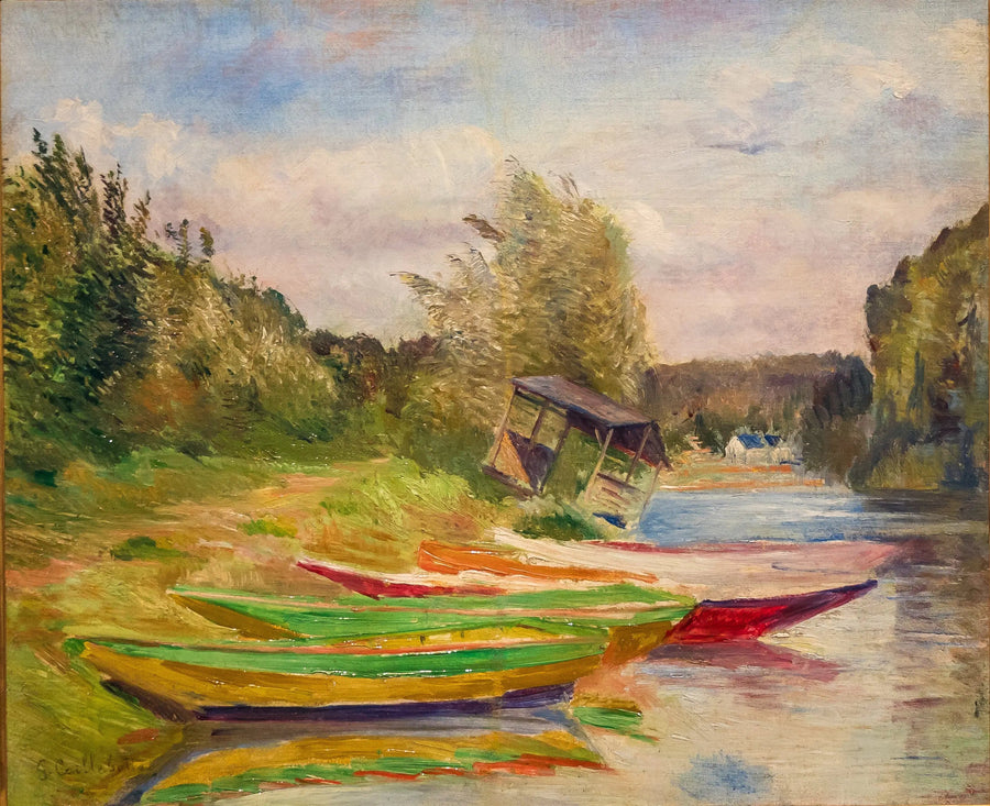 Barche e capanna, riva della Senna - Gustave Caillebotte