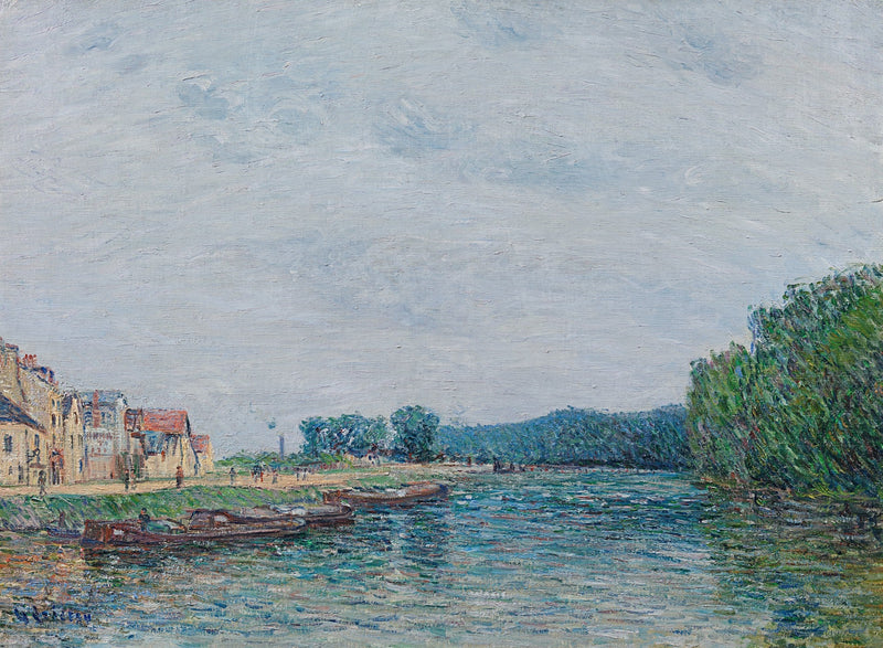 Barche, quai du Pothuis à Pontoise - Gustave Loiseau
