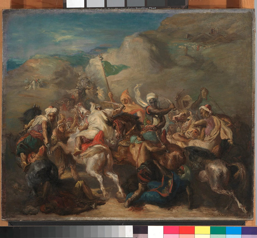 Bataille de cavaliers arabes autour d'un étendard - Théodore Chassériau