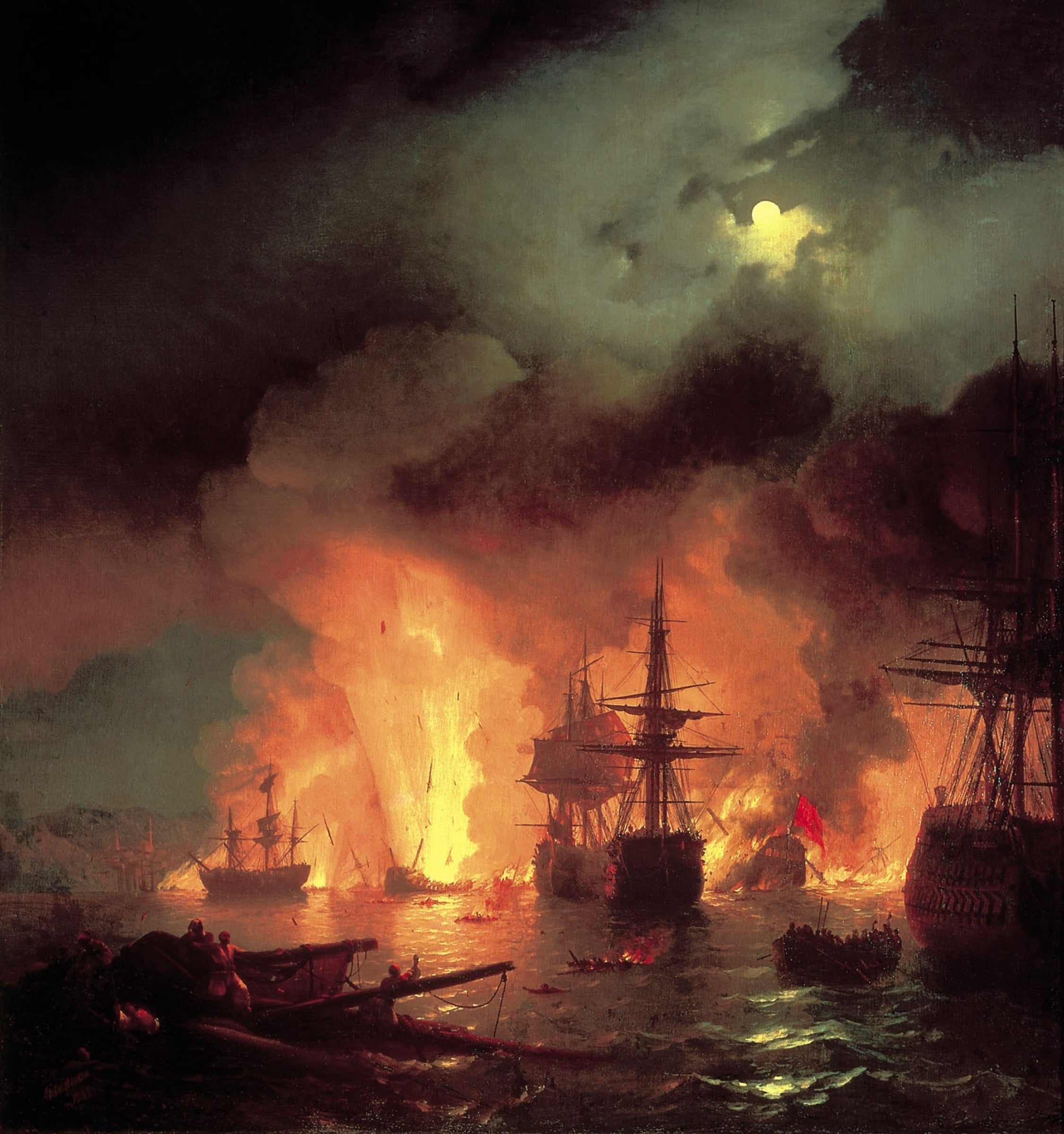 Bataille de Tchesmé - Ivan Aïvazovski - Alpha Reproduction