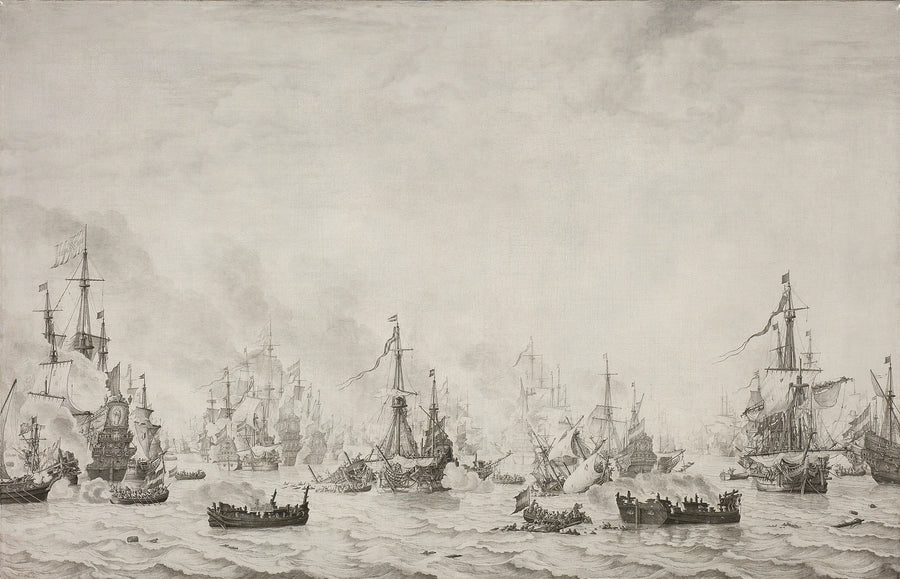 La bataille navale contre l'Armada espagnole à Duins - Willem Van de Velde l'Ancien