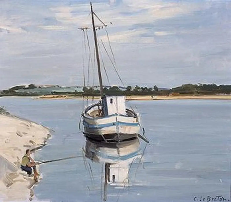 Barca bianca sulla Loira - Jules Breton