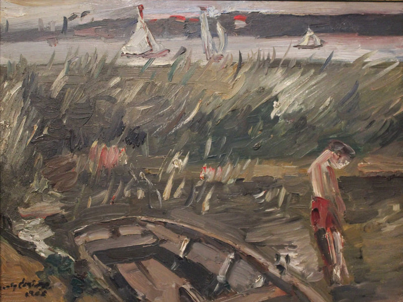 Barca tra le canne del lago Mütse - Lovis Corinth