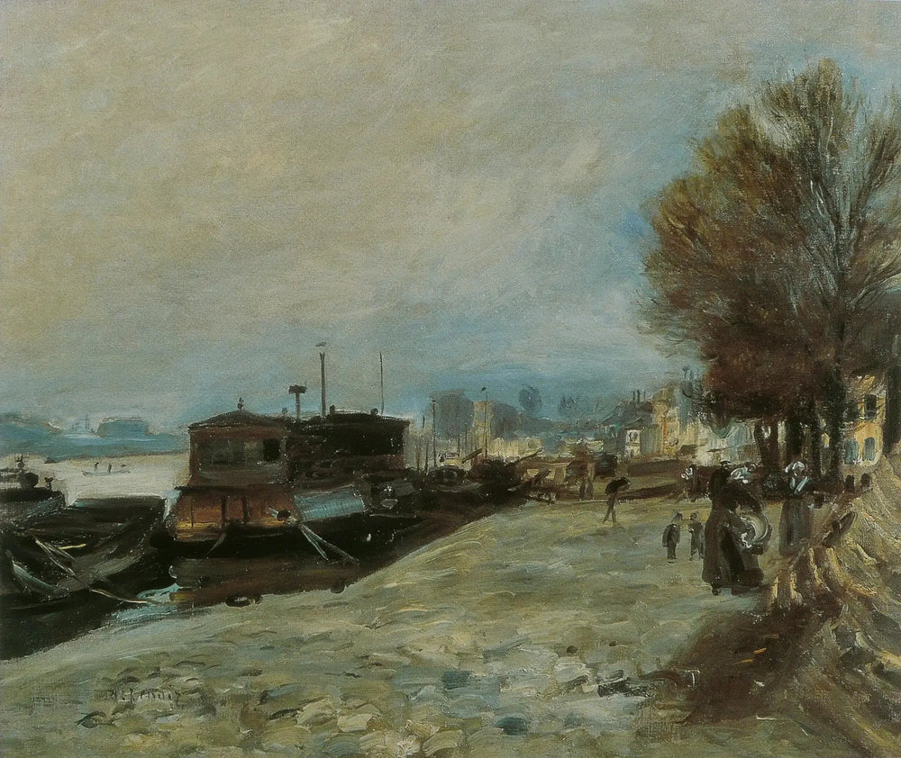 Bateau-lavoir sur la Seine - Pierre-Auguste Renoir image 1 copie peinte à la main à l’huile