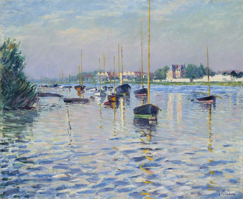 Barche ancorate sulla Senna ad Argenteuil - Gustave Caillebotte