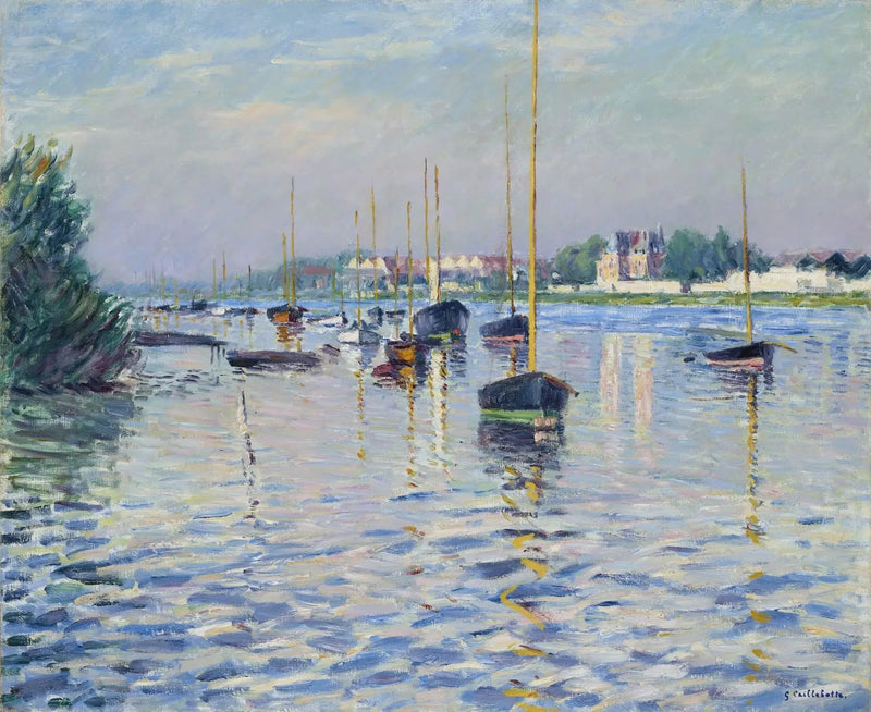Barche ancorate sulla Senna ad Argenteuil - Gustave Caillebotte