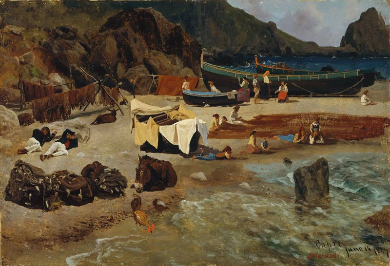 Bateaux de pêche a Capri - Albert Bierstadt