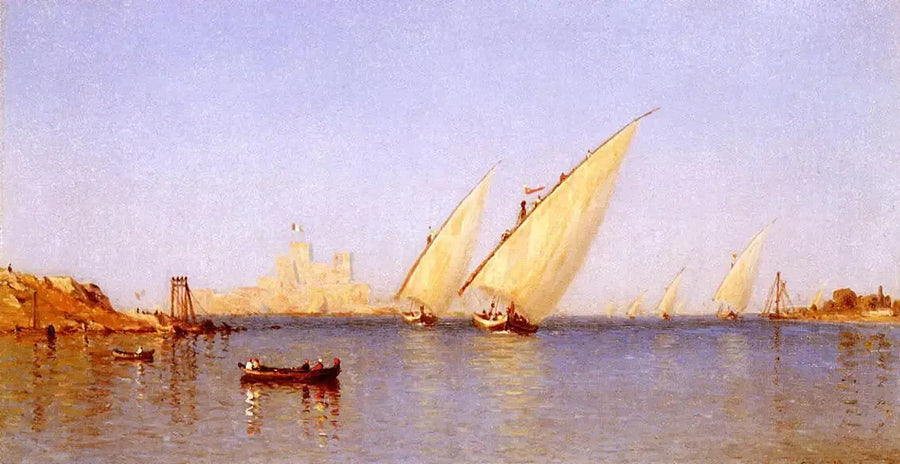Bateaux de pêche entrant dans le port di Brindisi - Sanford Robinson Gifford