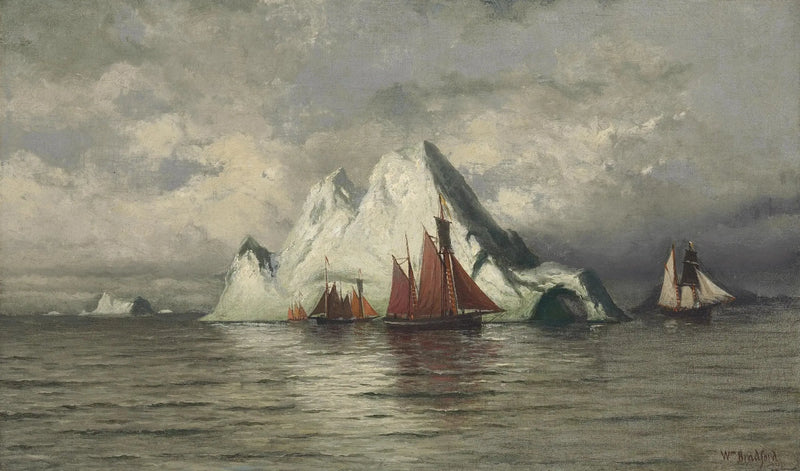 Bateaux di pesca e iceberg - William Bradford