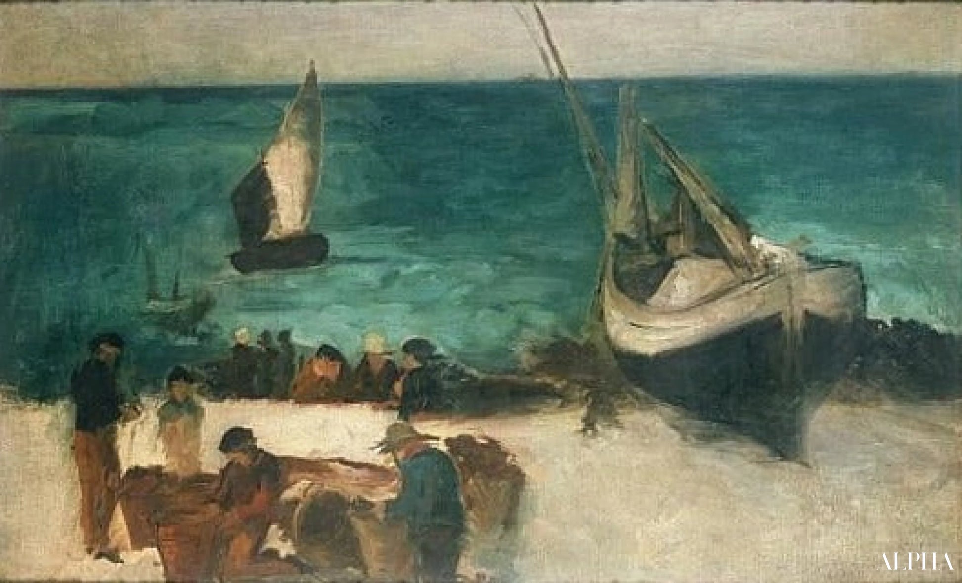 Bateaux de pêche et pêcheurs - Edouard Manet - Reproductions de tableaux et peintures haut de gamme