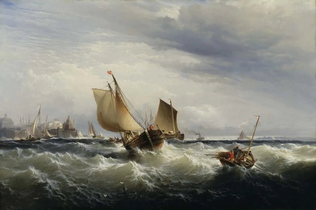 Bateaux di pesca che si avvicinano al vento - Edward Moran