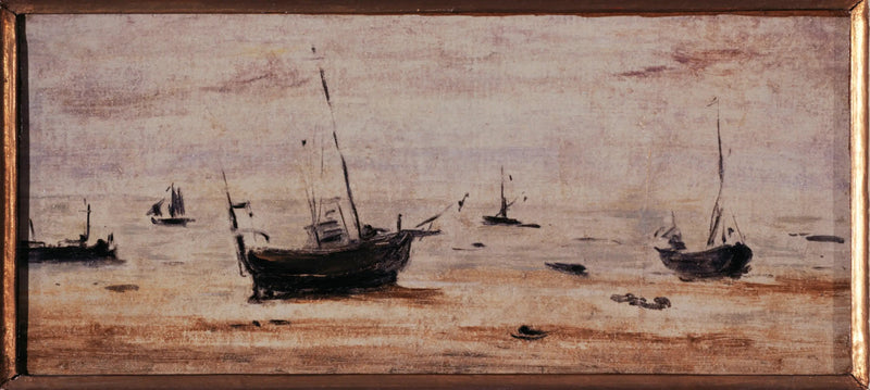 Barche arenate a bassa marea - Eugène Boudin
