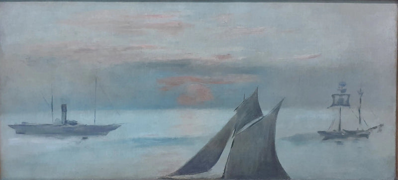 Barche in mare, sole al tramonto (Édouard Manet) - Édouard Manet