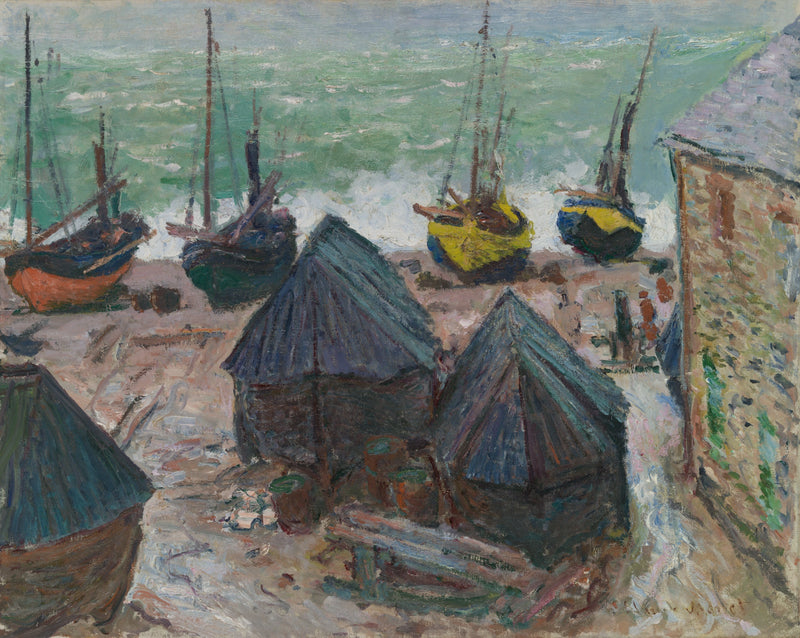 Barche sulla spiaggia a Étretat W1024 - Claude Monet