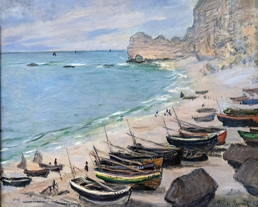 Barche sulla spiaggia a Étretat W829 - Claude Monet