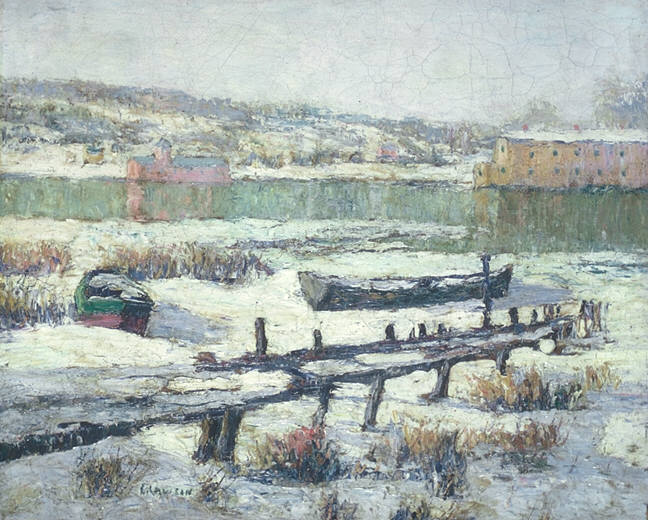 Barche intrappolate nella neve - Ernest Lawson