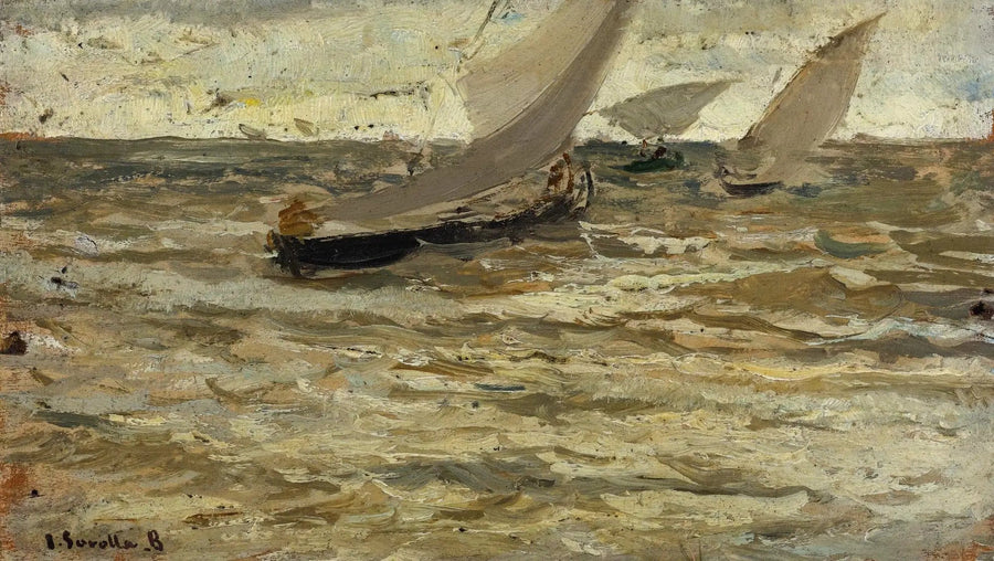 Barche che lasciano il porto, Asturie - Joaquín Sorolla