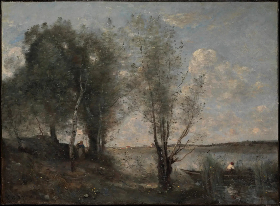 Batelier parmi i canneti - Jean-Baptiste Camille Corot