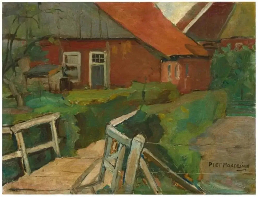 Edifici agricoli con ponte - Piet Mondrian