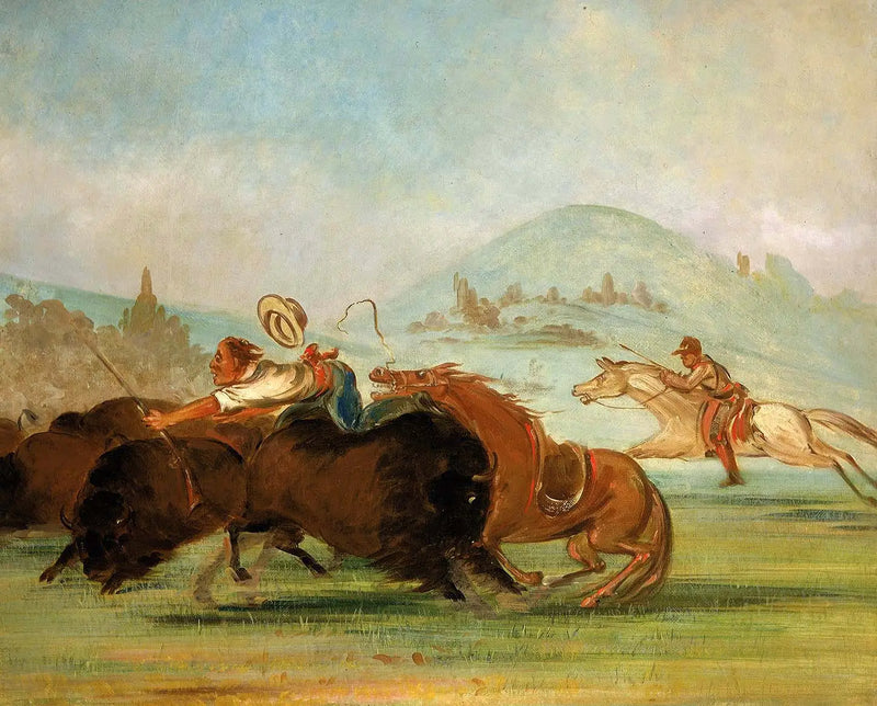 Batiste e moi, Running Buffalo, embouchure del Yellowstone - George Catlin