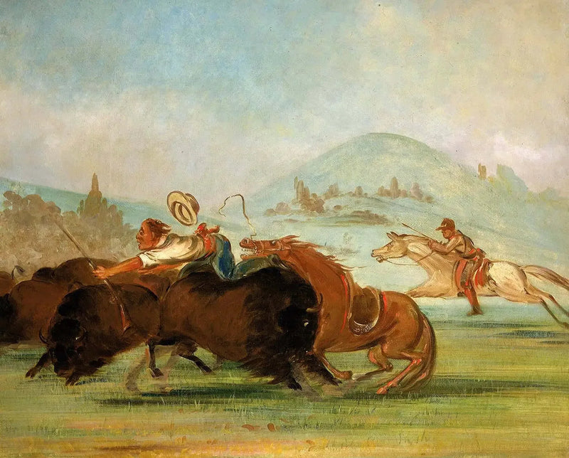 Batiste e moi, Running Buffalo, embouchure del Yellowstone - George Catlin