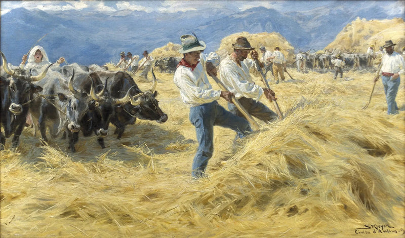 Battage nelle Abruzzo. Cività d'Antino - Peder Severin Krøyer