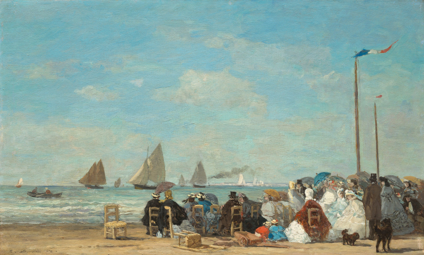 🏖️ Scena di spiaggia a Trouville – Eugène Boudin (1863)