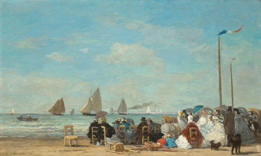 🏖️ Scena di spiaggia a Trouville – Eugène Boudin (1863)