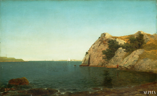 Beacon Rock, porto di Newport - John Frederick Kensett - Riproduzioni di quadri e dipinti di alta gamma