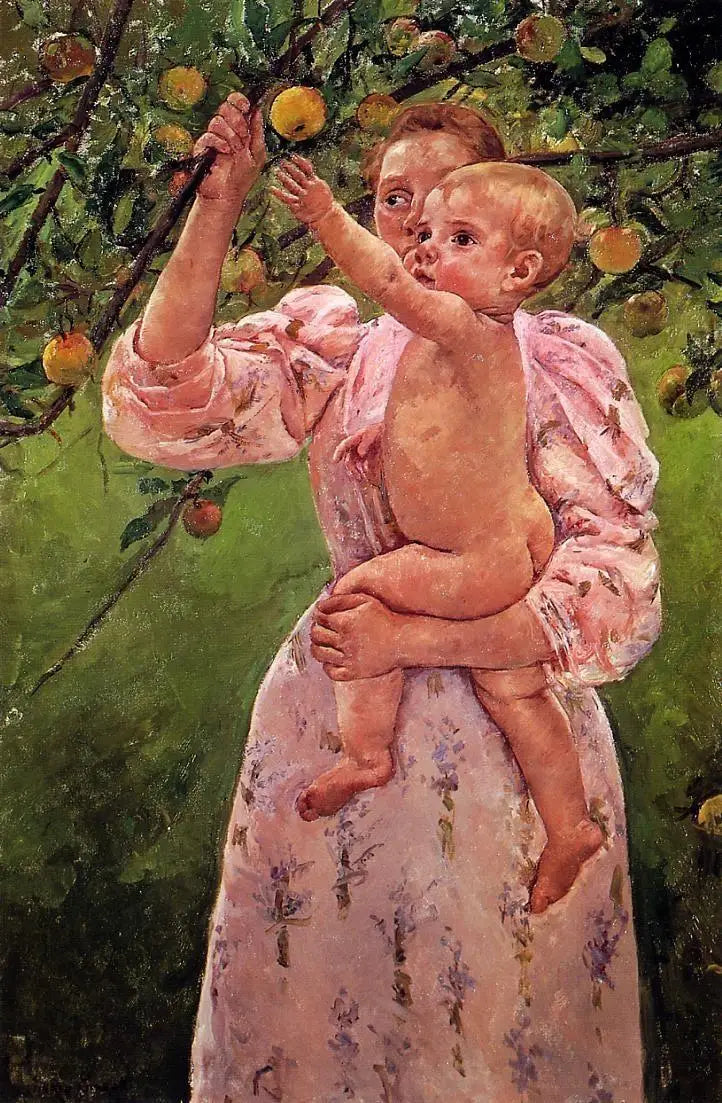 Il bambino tende la mano verso una mela - Mary Cassatt