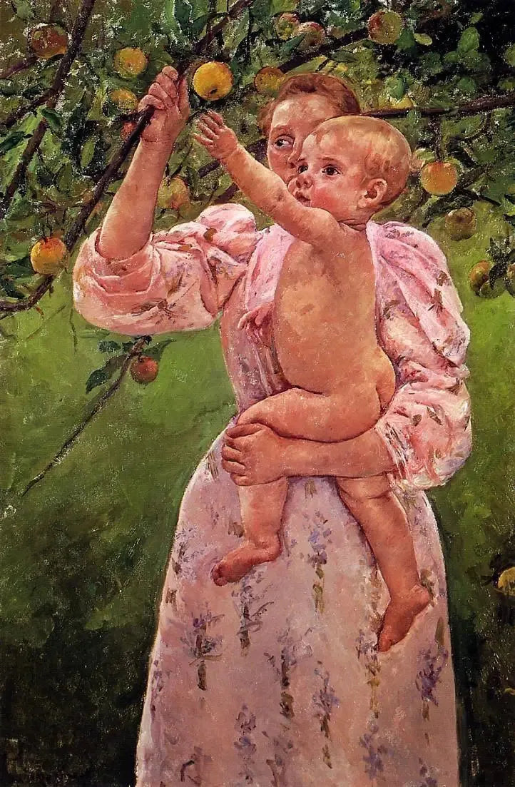 Il bambino tende la mano verso una mela - Mary Cassatt