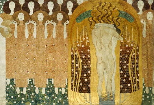 Baiser, détail de La Frise Beethoven  - Gustav Klimt - Reproductions de tableaux et peintures haut de gamme