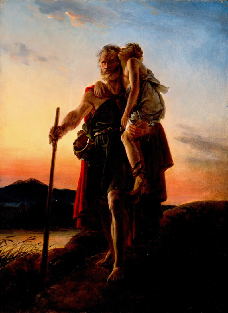 Bélisaire porta il suo guida morso da un serpente - François Gérard